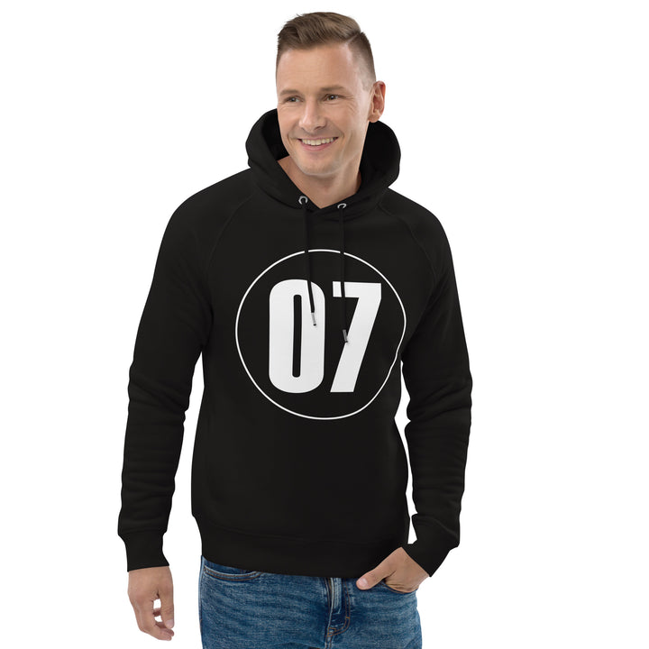 Unisex pullover hoodie: White on Black 07