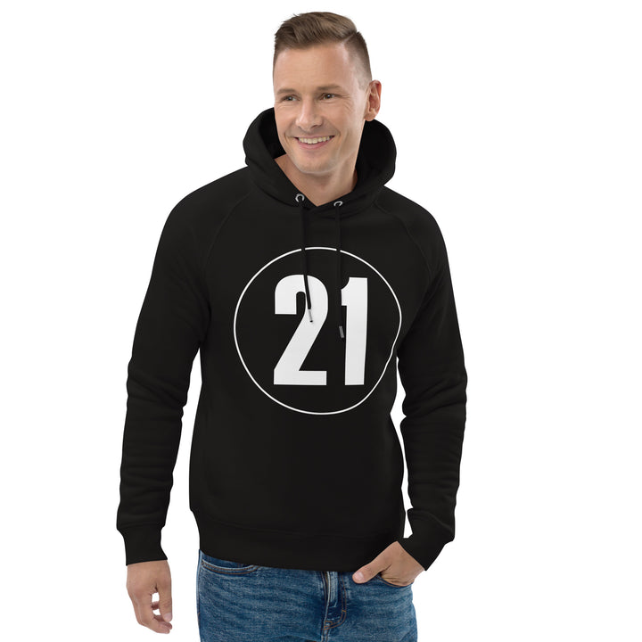 Unisex pullover hoodie: White on Black 21