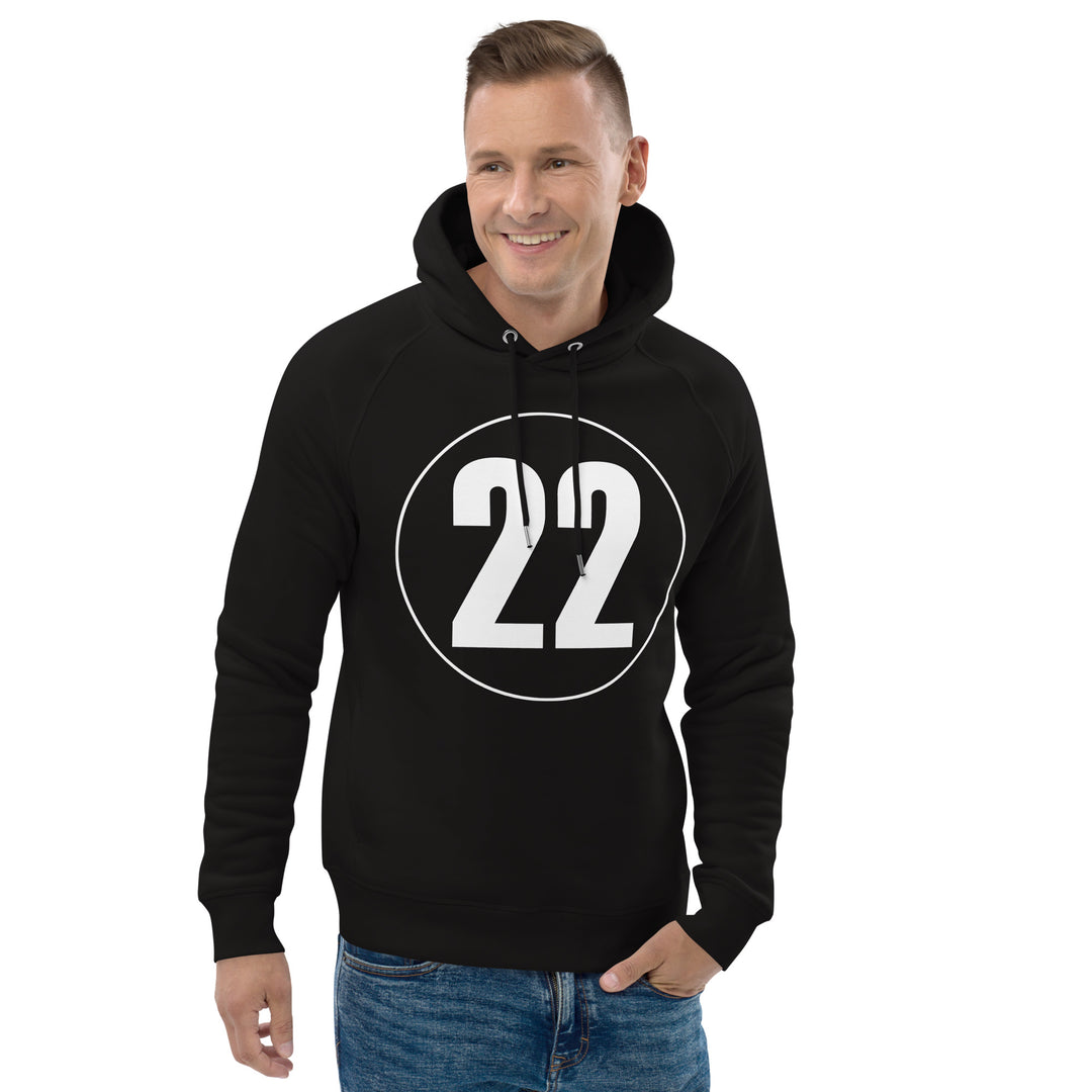 Unisex pullover hoodie: White on Black 22