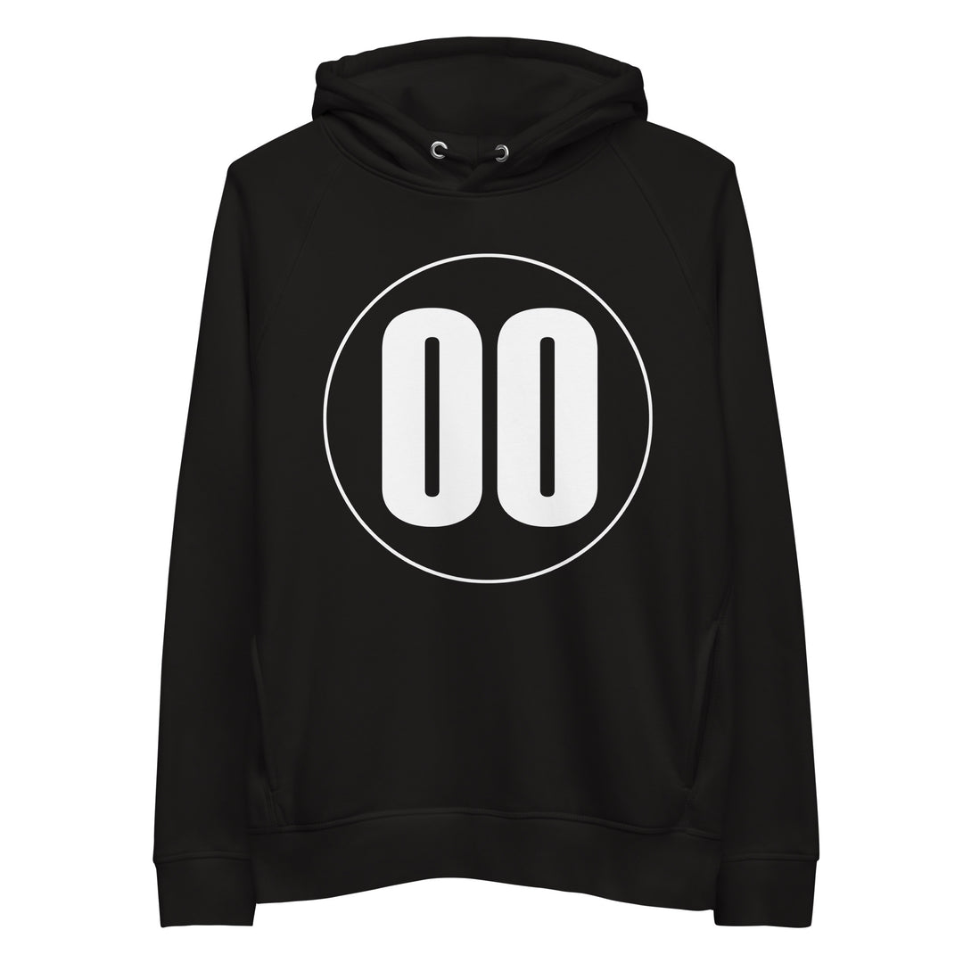 Unisex pullover hoodie: White on Black 00