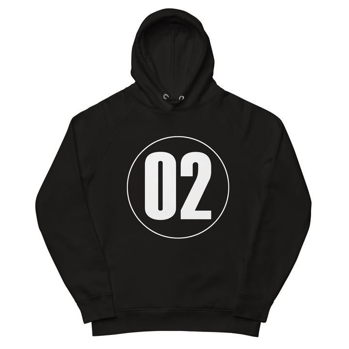 Unisex pullover hoodie: White in Black 02