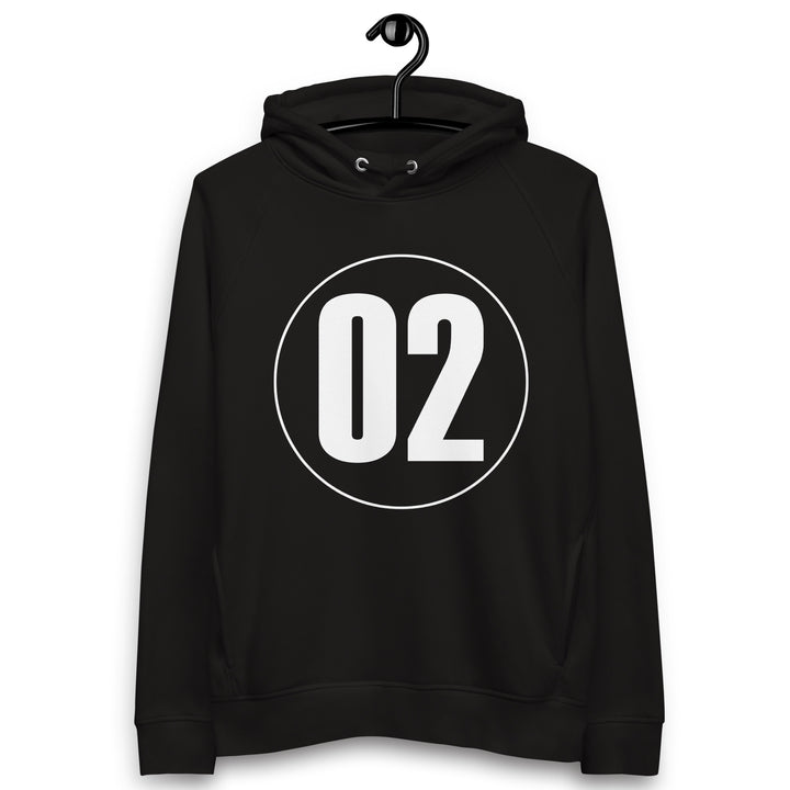 Unisex pullover hoodie: White in Black 02