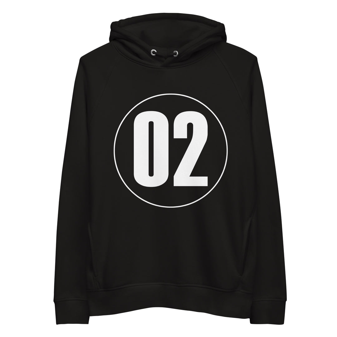 Unisex pullover hoodie: White in Black 02