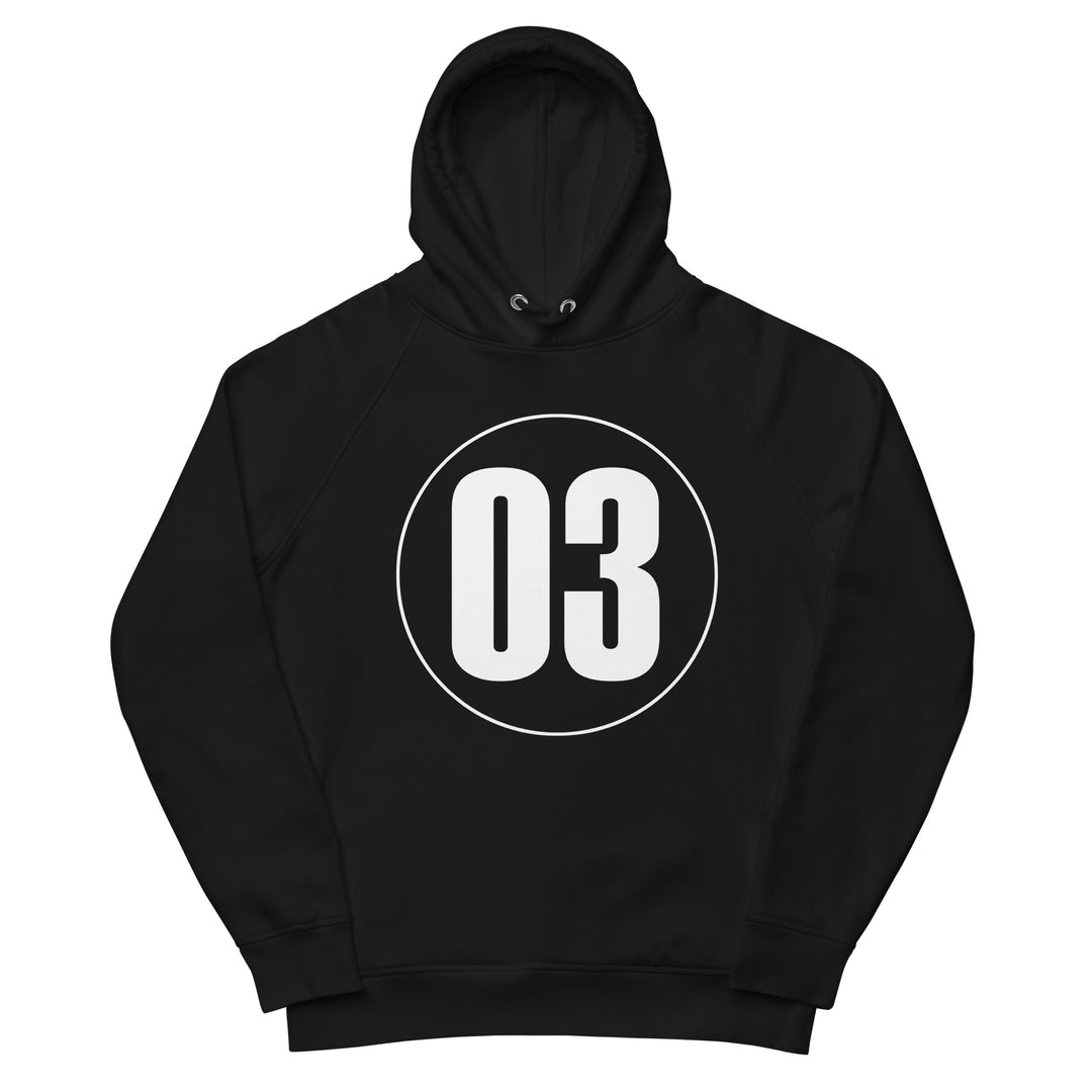 Unisex pullover hoodie: White on Black 03