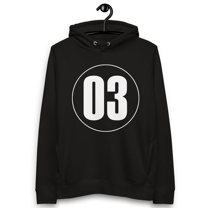 Unisex pullover hoodie: White on Black 03