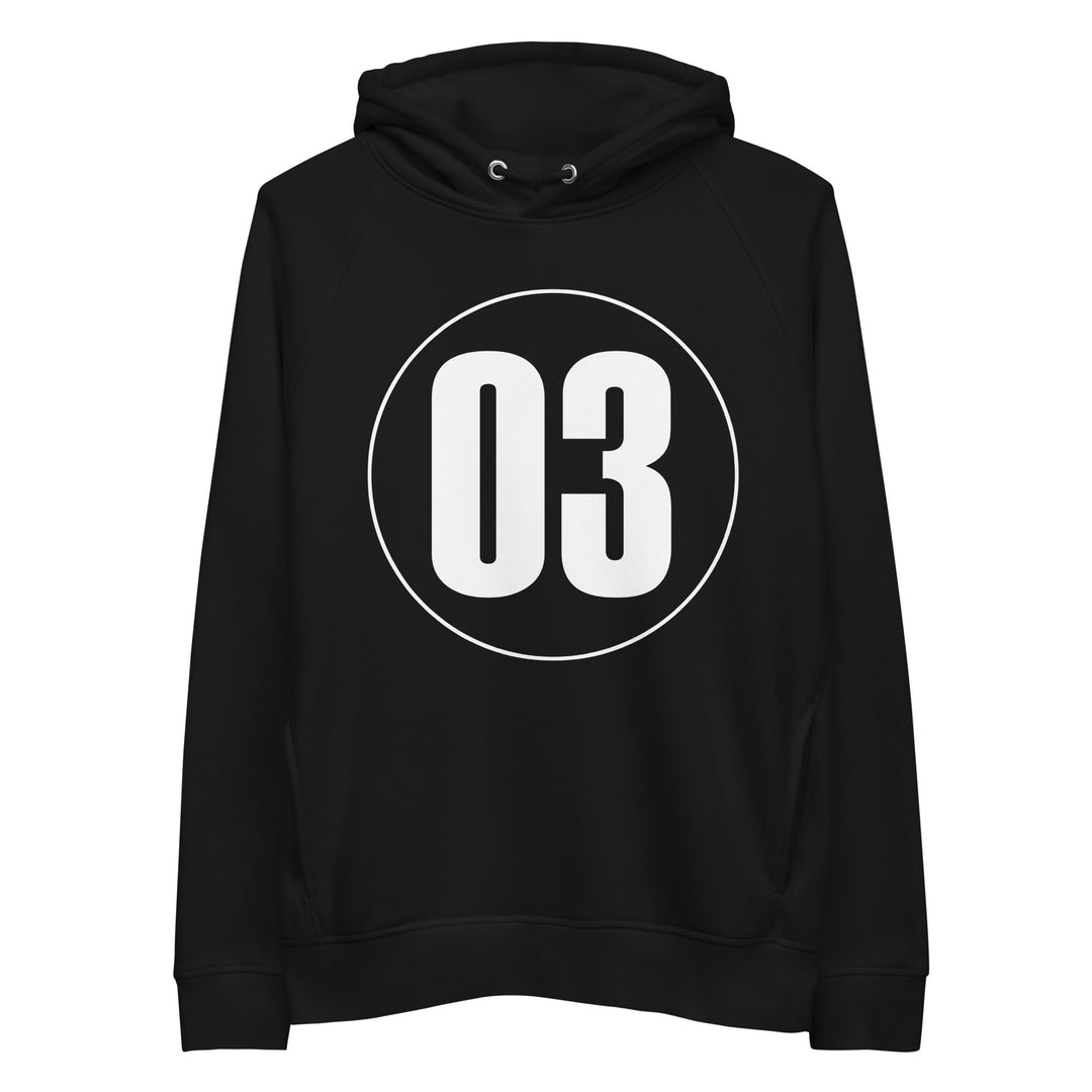 Unisex pullover hoodie: White on Black 03