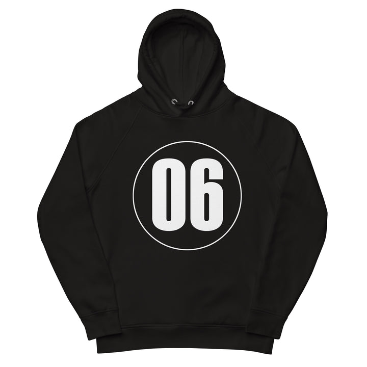 Unisex pullover hoodie: White on Black 06