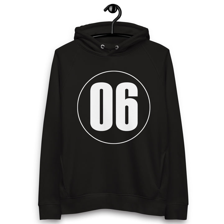 Unisex pullover hoodie: White on Black 06