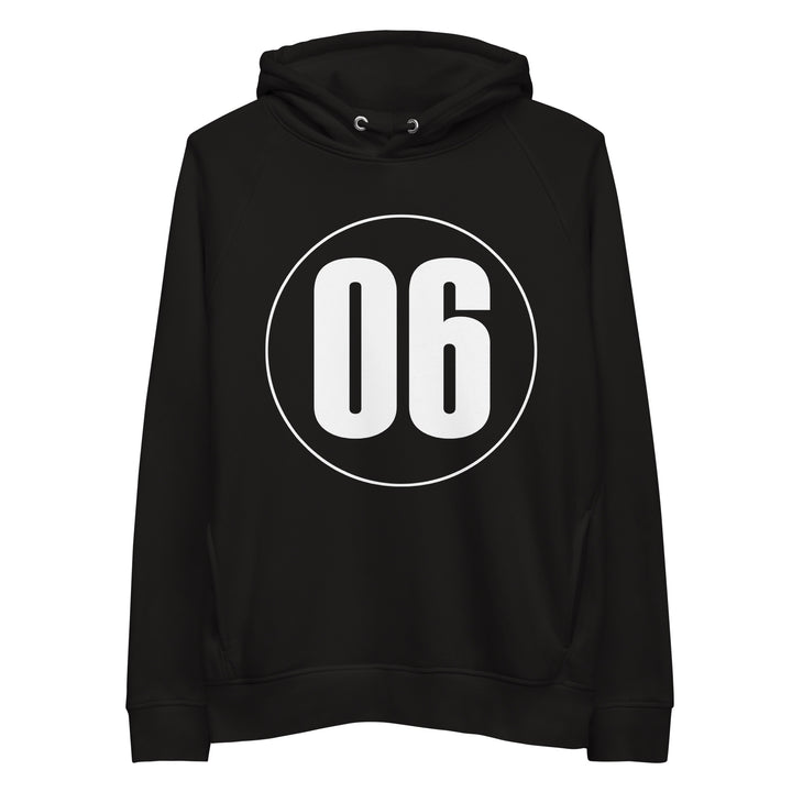 Unisex pullover hoodie: White on Black 06