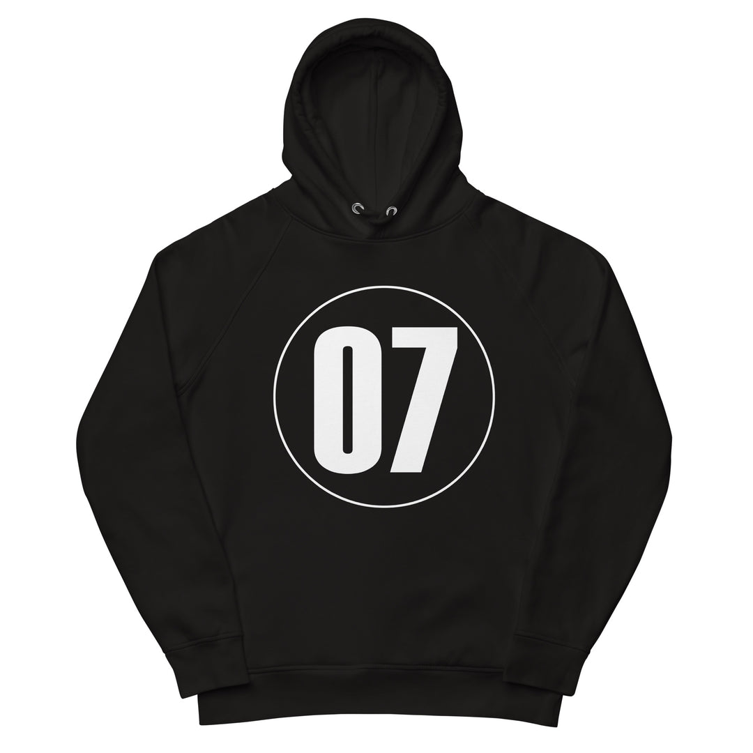 Unisex pullover hoodie: White on Black 07