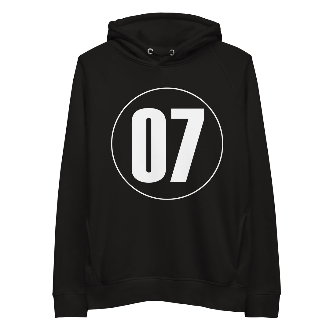 Unisex pullover hoodie: White on Black 07