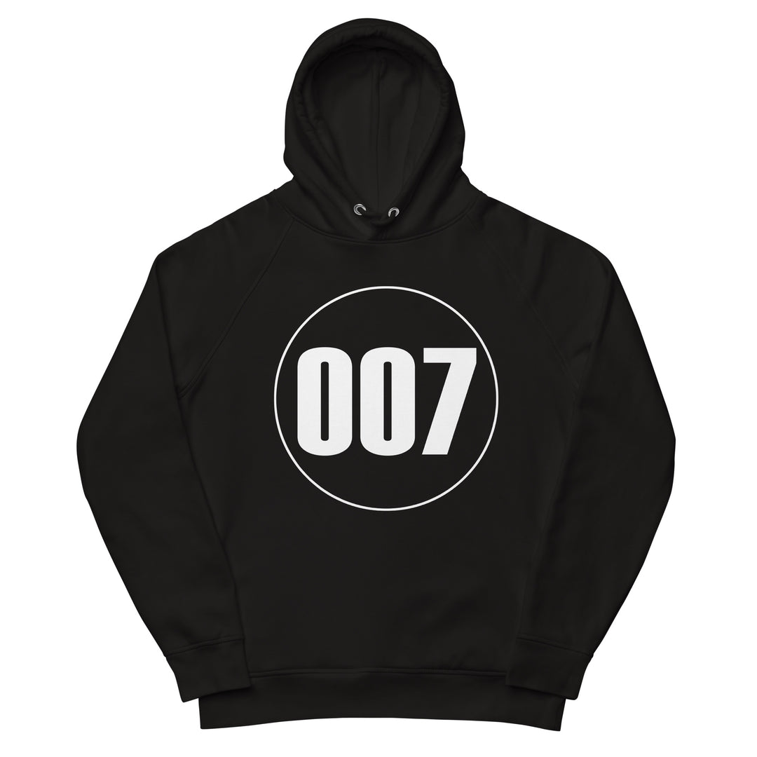 Unisex pullover hoodie: White on Black 007