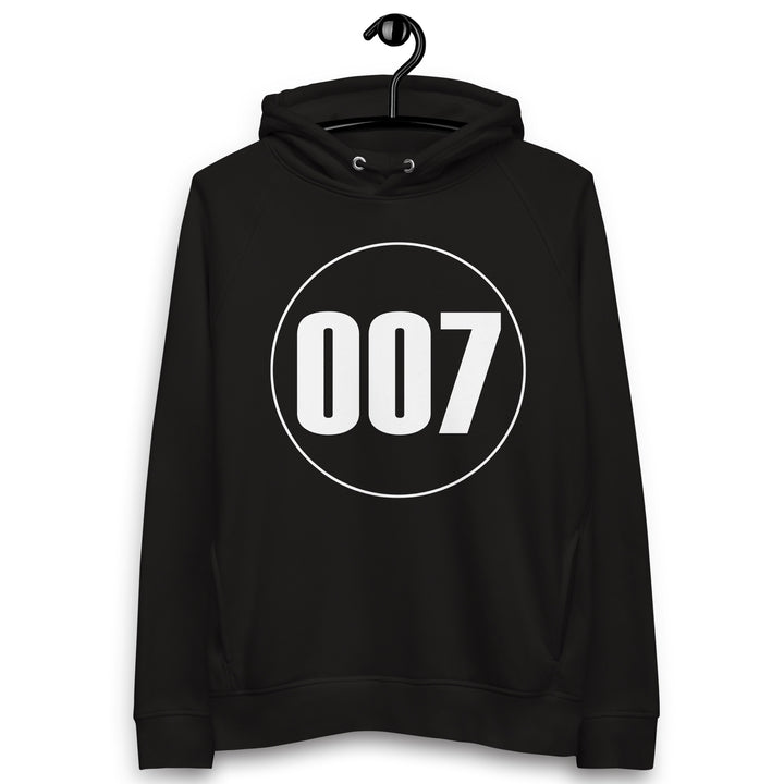 Unisex pullover hoodie: White on Black 007