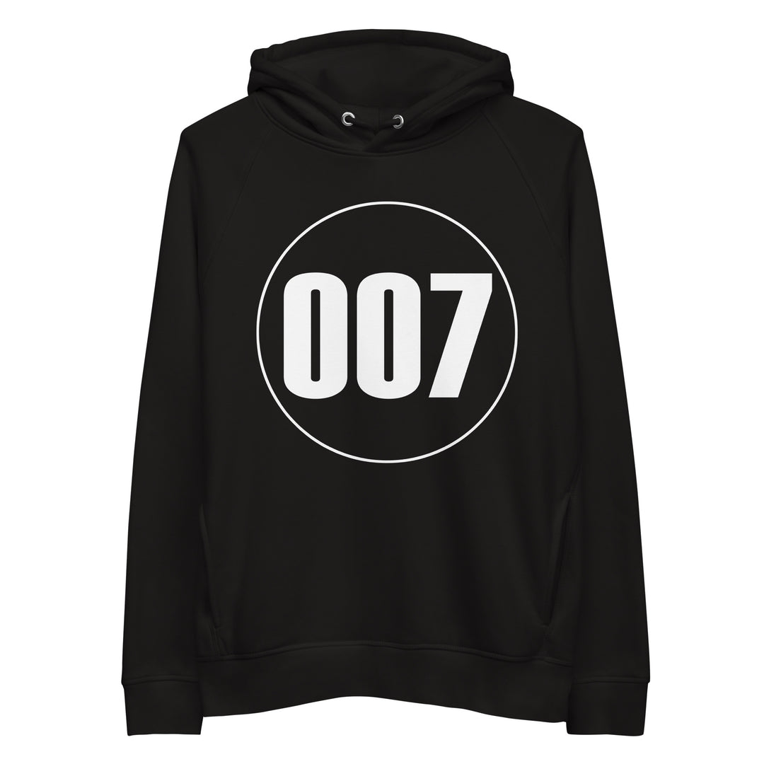 Unisex pullover hoodie: White on Black 007