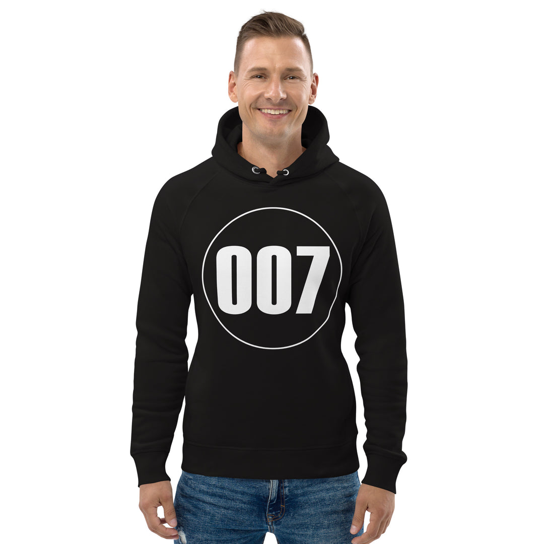 Unisex pullover hoodie: White on Black 007