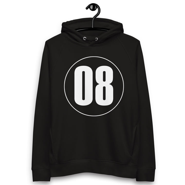 Unisex pullover hoodie: White on Black 08