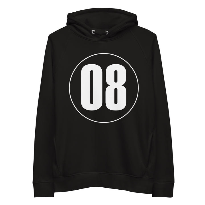 Unisex pullover hoodie: White on Black 08