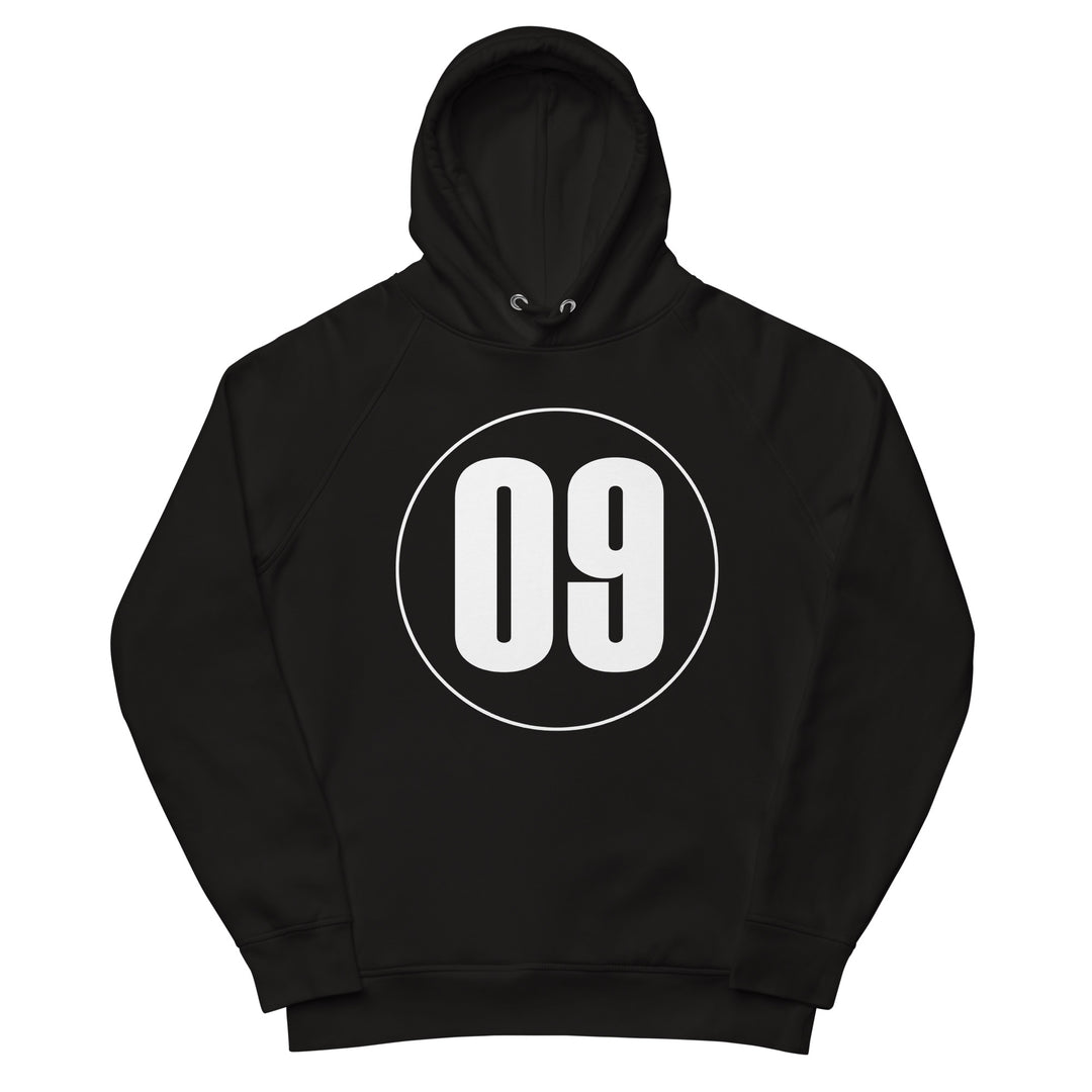 Unisex pullover hoodie: White on Black 09