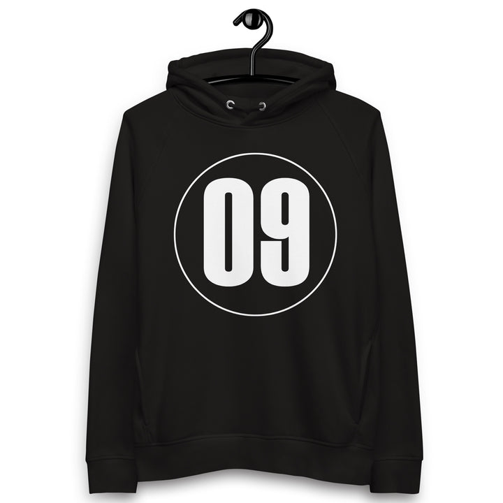 Unisex pullover hoodie: White on Black 09