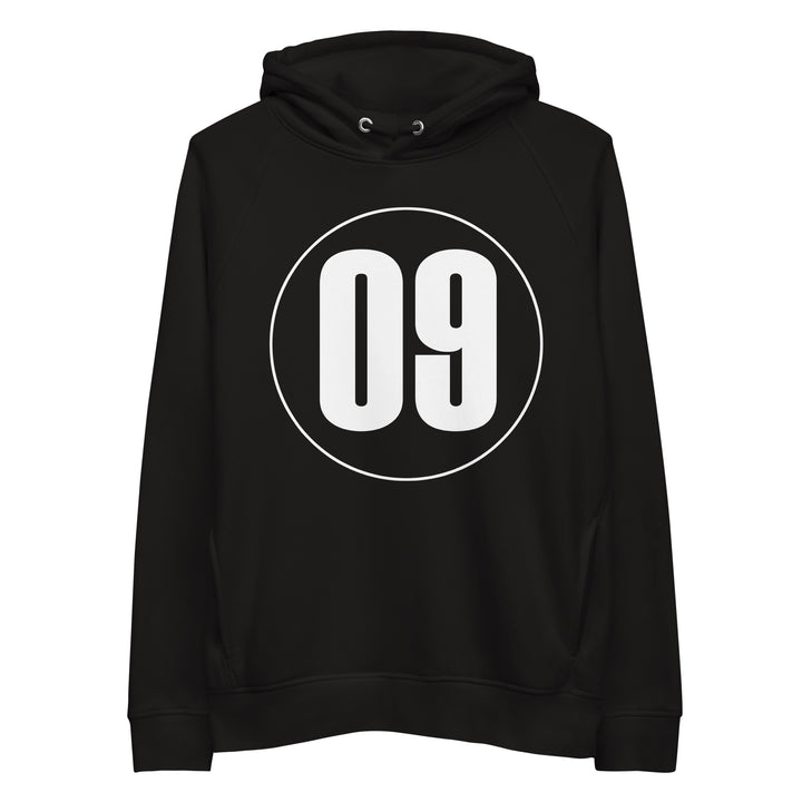 Unisex pullover hoodie: White on Black 09