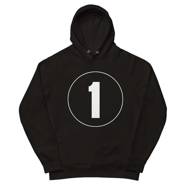 Unisex pullover hoodie: White on Black 1