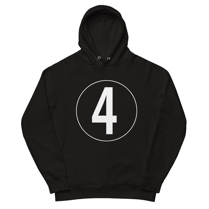 Unisex pullover hoodie: White on Black 4