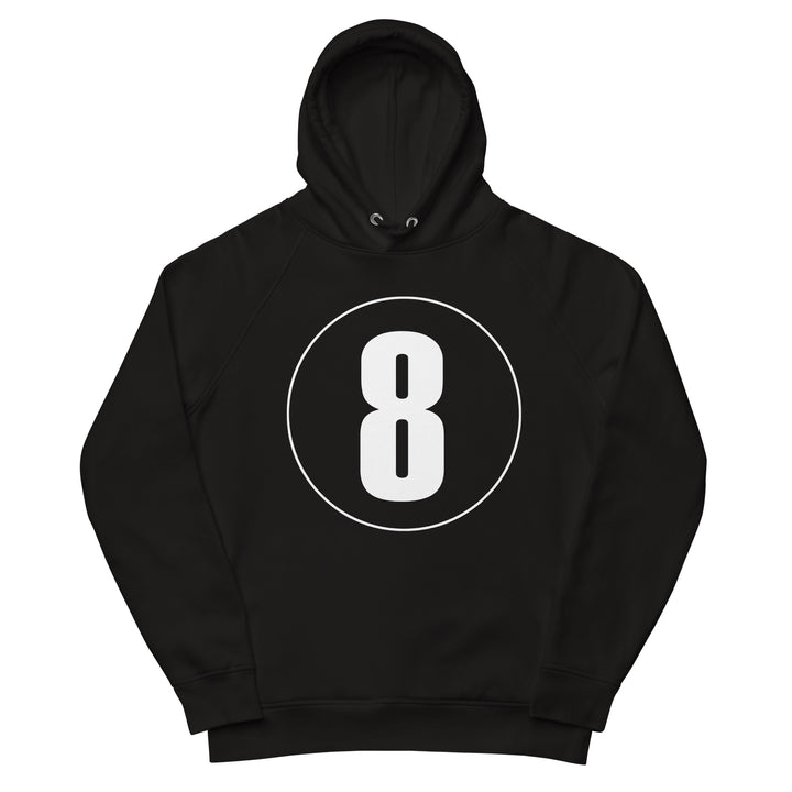 Unisex pullover hoodie: White on Black 8