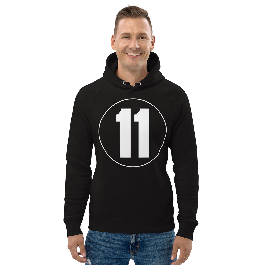Unisex pullover hoodie: White on Black 11