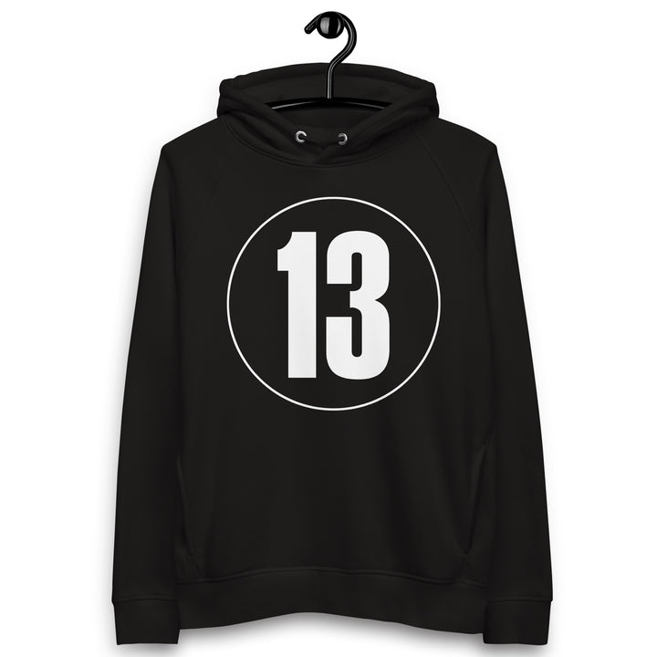 Unisex pullover hoodie: White on Black 13