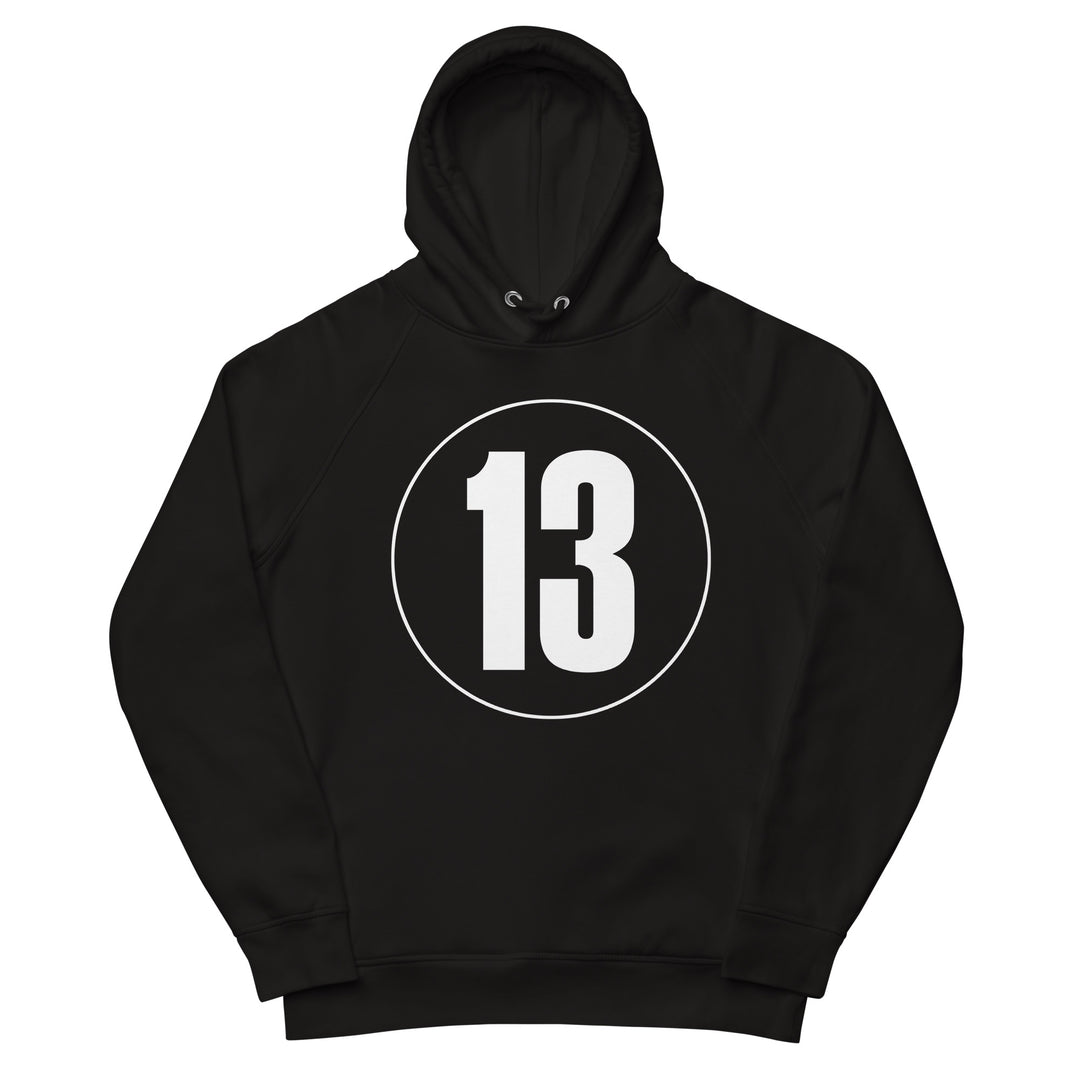 Unisex pullover hoodie: White on Black 13