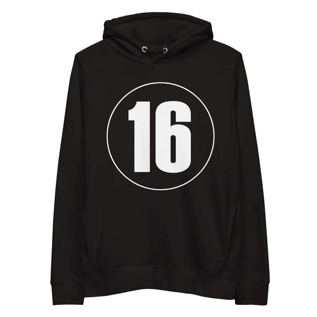 Unisex pullover hoodie: White on Black 16