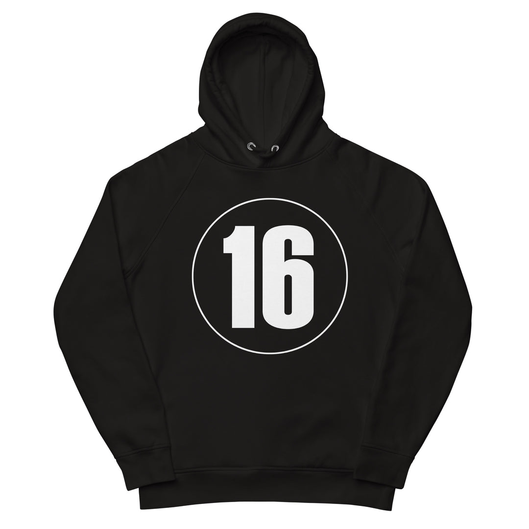 Unisex pullover hoodie: White on Black 16