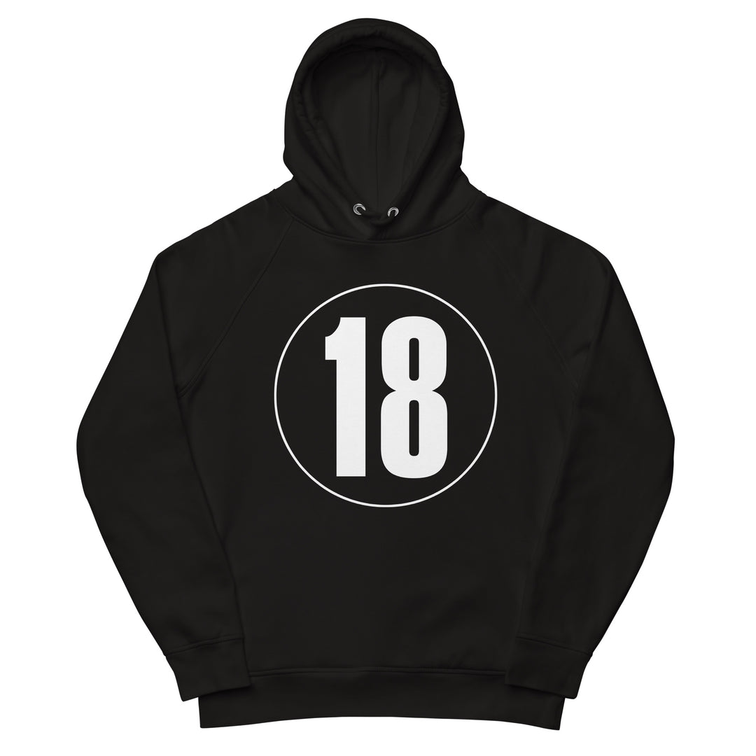 Unisex pullover hoodie: White on Black 18