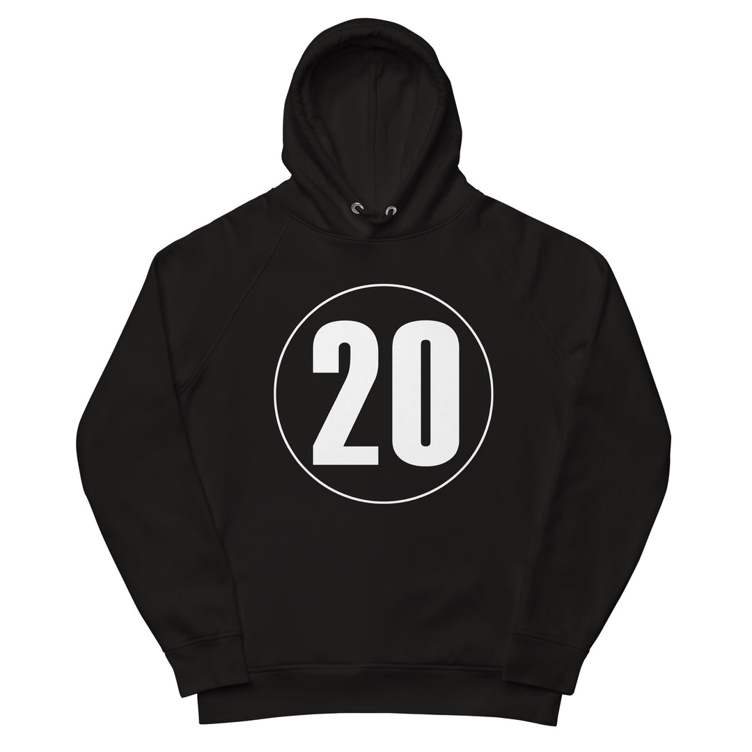 Unisex pullover hoodie: White on Black 20