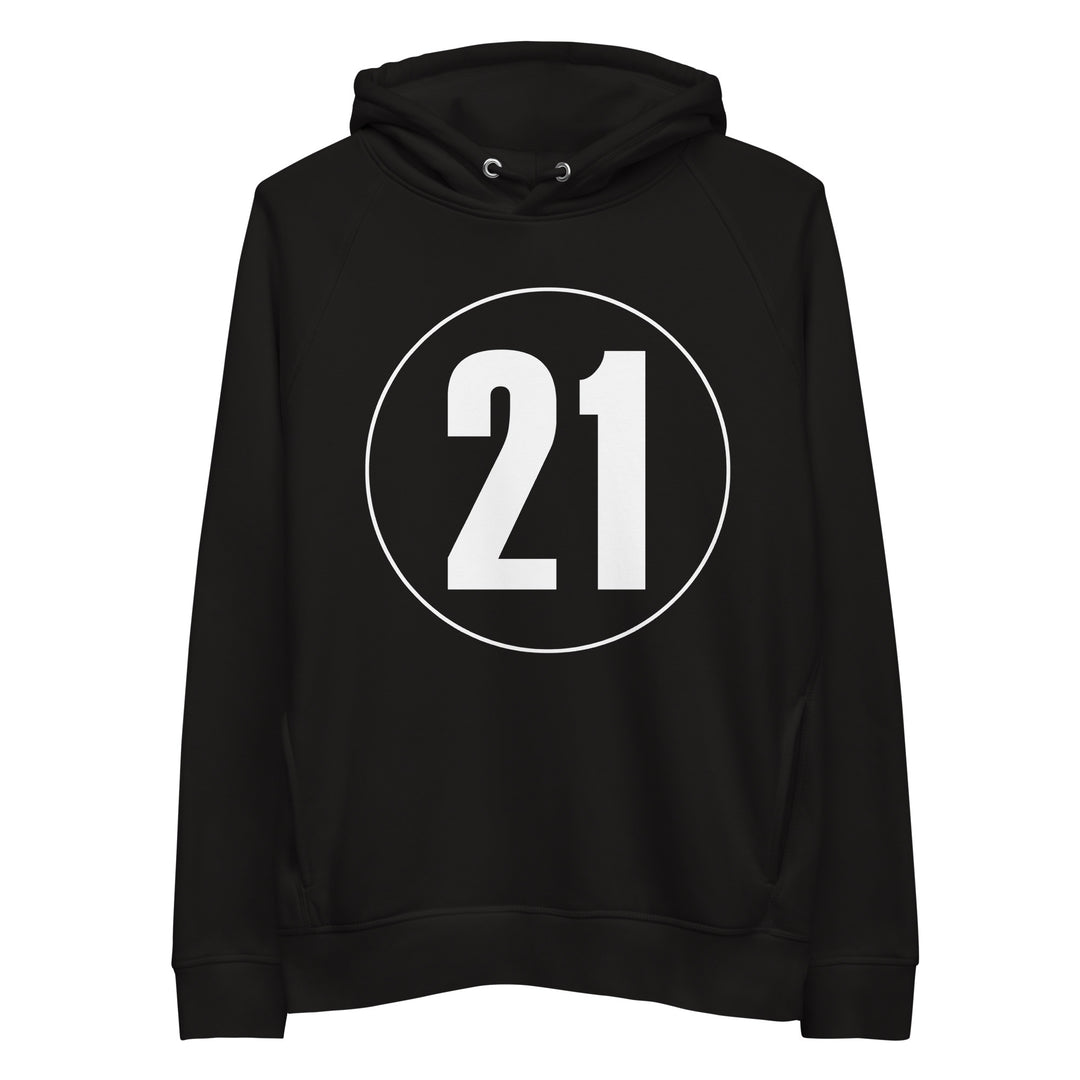 Unisex pullover hoodie: White on Black 21