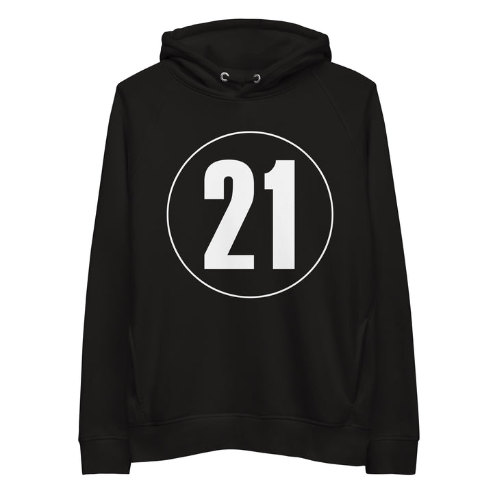 Unisex pullover hoodie: White on Black 21