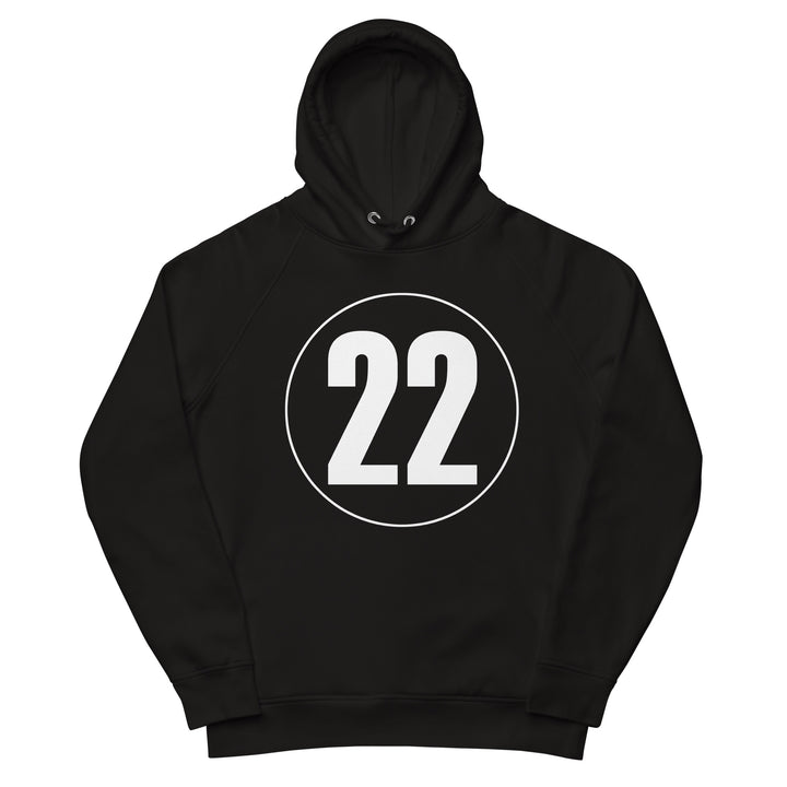 Unisex pullover hoodie: White on Black 22