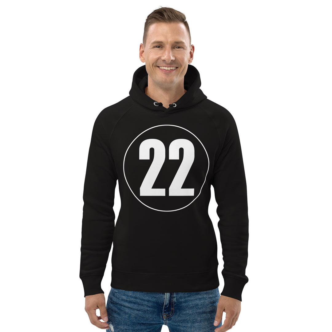 Unisex pullover hoodie: White on Black 22