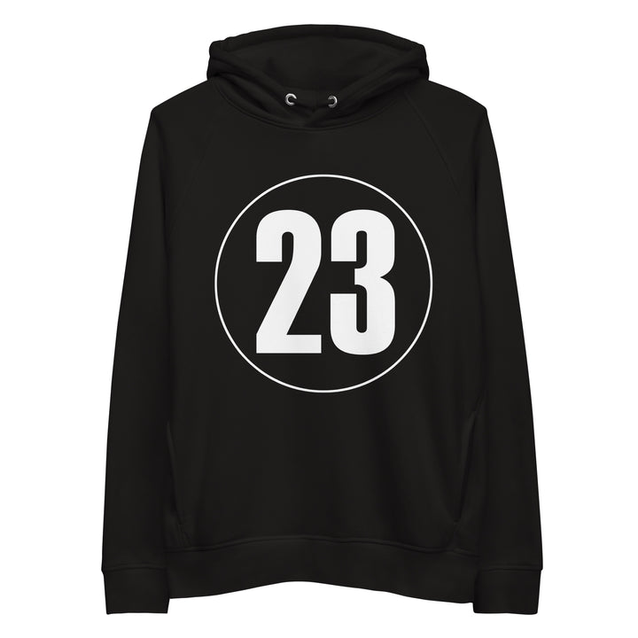 Unisex pullover hoodie: White on Black 23