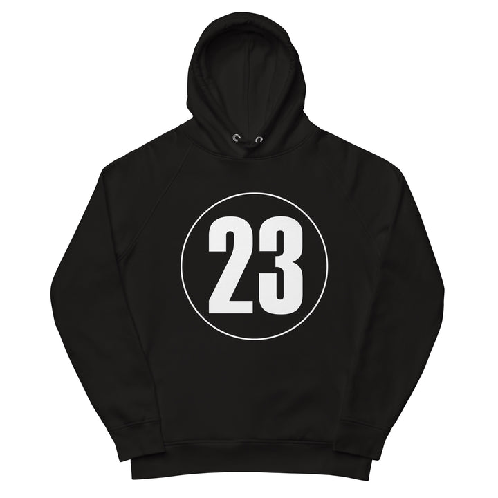 Unisex pullover hoodie: White on Black 23