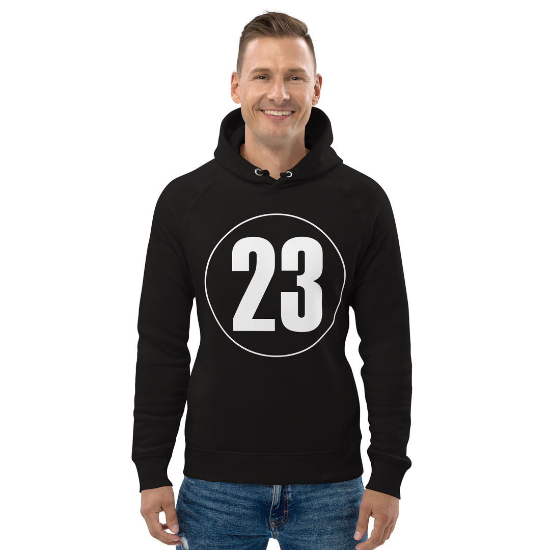 Unisex pullover hoodie: White on Black 23