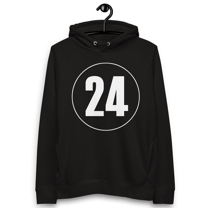 Unisex pullover hoodie: White on Black 24