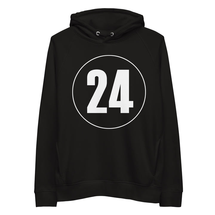 Unisex pullover hoodie: White on Black 24