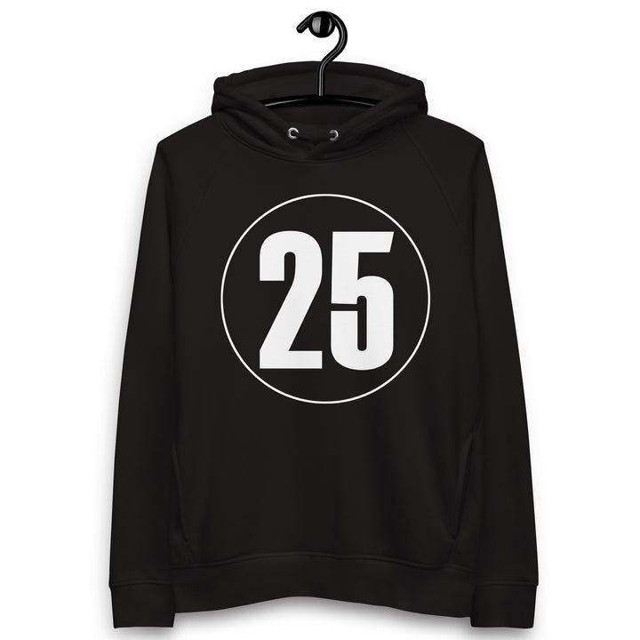 Unisex pullover hoodie: White on Black 25