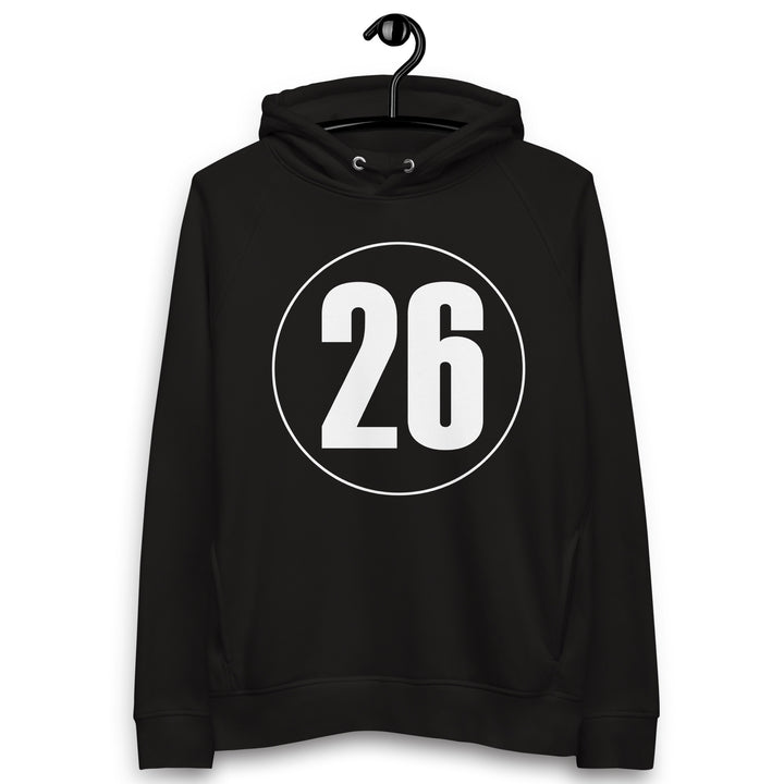 Unisex pullover hoodie: White on Black 26