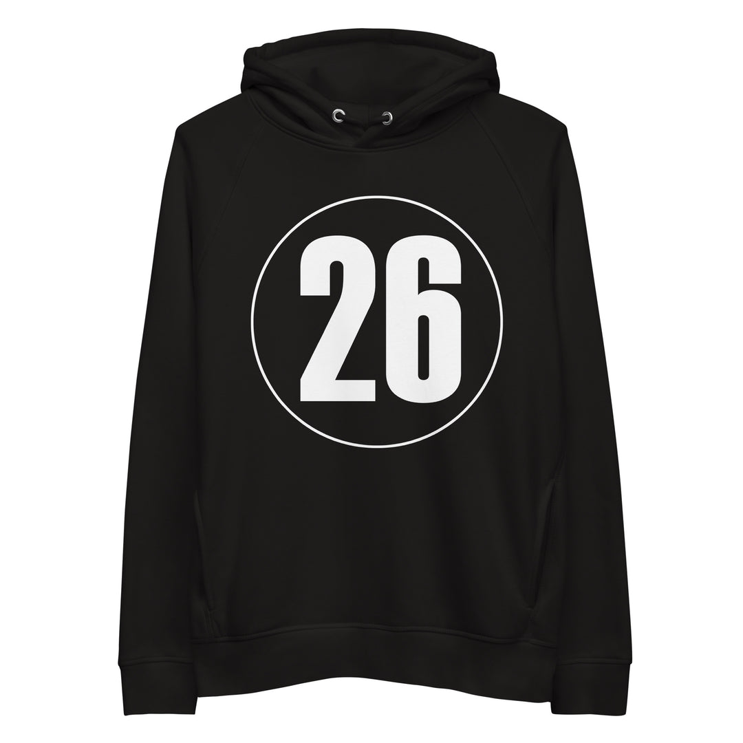 Unisex pullover hoodie: White on Black 26