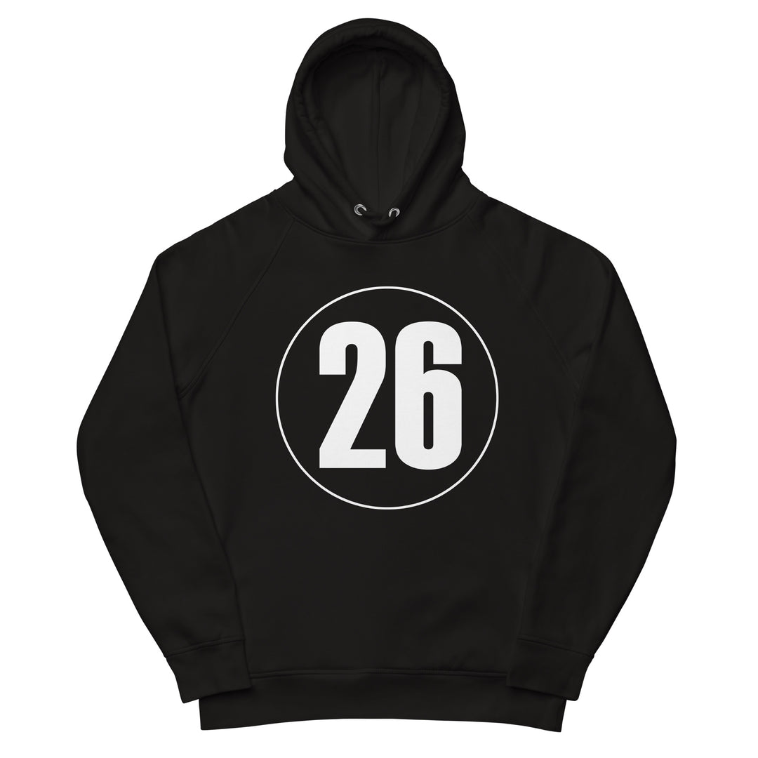 Unisex pullover hoodie: White on Black 26