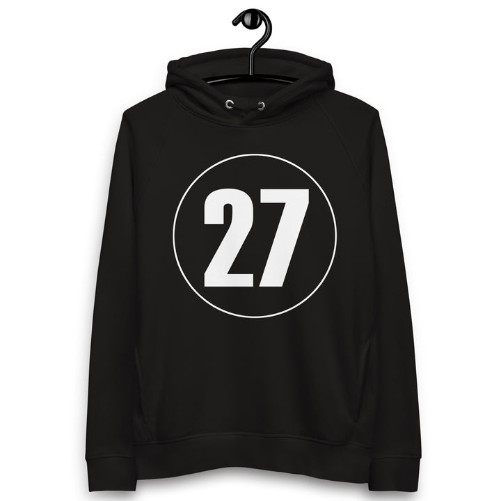 Unisex pullover hoodie: White on Black 27