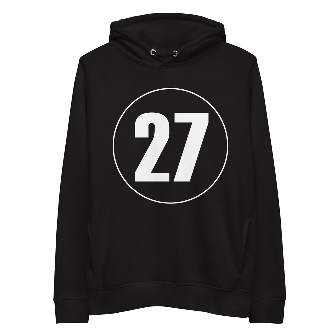 Unisex pullover hoodie: White on Black 27