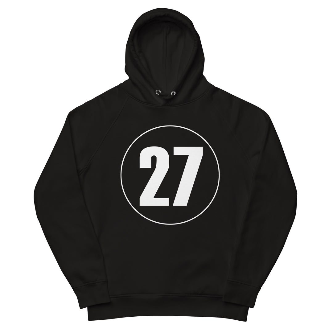 Unisex pullover hoodie: White on Black 27